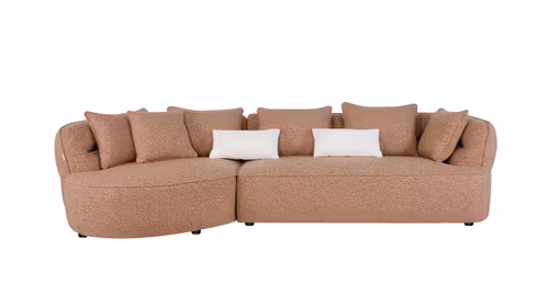 Canapea cu sezlong Nisa textil Cloud Rust, stanga