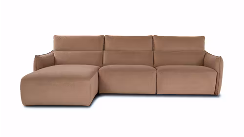 Canapea cu sezlong Stupore textil Brezza Taupe, stanga