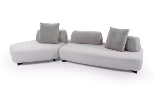 Canapea de colt Cremino textil Light Grey, stanga