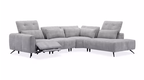 Canapea de colt cu recliner Arezzo textil Powder Grey, dreapta