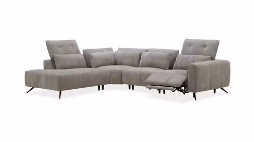 Canapea de colt cu recliner Arezzo textil Truffle, stanga