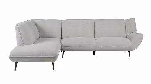 Canapea de colt cu sezlong Amelia textil Beige, stanga