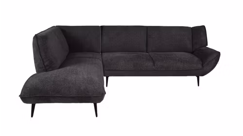 Canapea de colt cu sezlong Amelia textil Grey, stanga