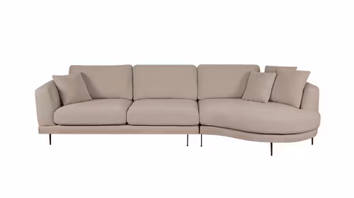 Canapea de colt cu sezlong Carini Bouclee Beige, dreapta