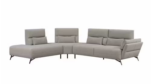 Canapea de colt cu sezlong Isola textil Bouclee Lily Grey, stanga
