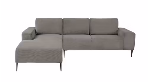Canapea de colt cu sezlong Marino textil Dark Grey, stanga