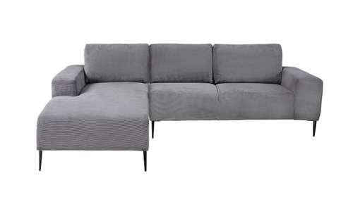 Canapea de colt cu sezlong Marino textil Grey, stanga