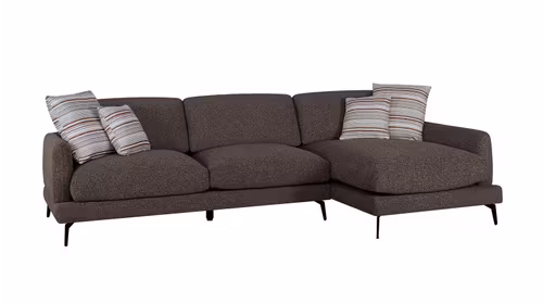 Canapea de colt cu sezlong Monaco textil Coffee, perne TC2505-01, dreapta