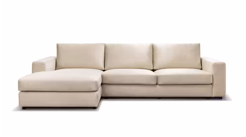 Canapea de colt cu sezlong Riva, textil Beige, stanga