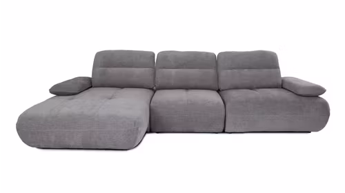 Canapea de colt cu sezlong Sawyer textil Sutton Grey, stanga