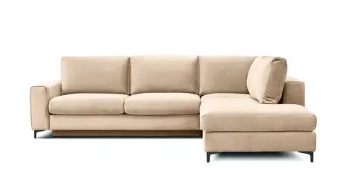 Canapea de colt extensibila Bella textil Salvador Light Beige, dreapta