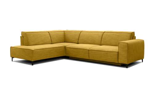 Canapea de colt extensibila Cosmopolitan Velvet Kingston Mustard, stanga