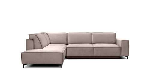Canapea de colt extensibila Cosmopolitan Velvet Piano Beige, stanga