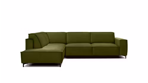Canapea de colt extensibila Cosmopolitan Velvet Piano Olive, stanga