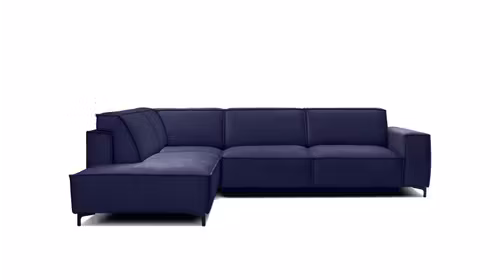 Canapea de colt extensibila Cosmopolitan Velvet Salvador Dark Blue, stanga
