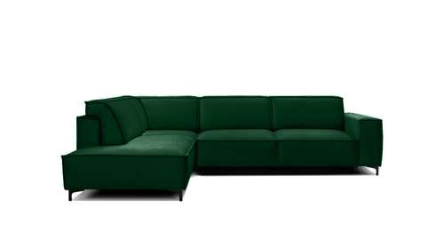 Canapea de colt extensibila Cosmopolitan Velvet Salvador Dark Green, stanga