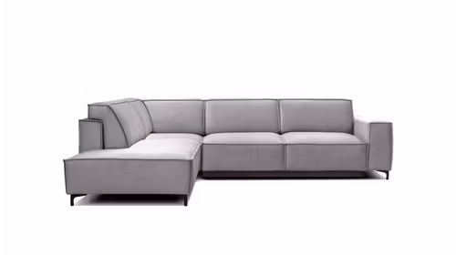 Canapea de colt extensibila Cosmopolitan Velvet Salvador Light Grey, stanga