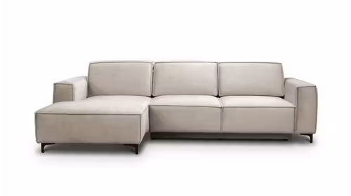 Canapea de colt extensibila Cosmpolitan catifea Piano Beige, stanga