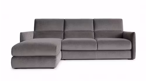 Canapea de colt extensibila cu sezlong Meraviglia Brezza Grey, stanga