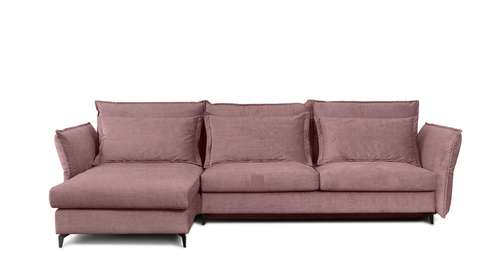 Canapea de colt extensibila Eva Boston Pink S2, stanga