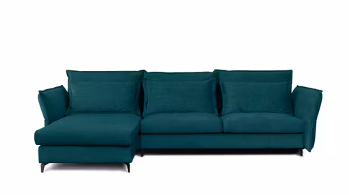 Canapea de colt extensibila Eva Boston Turquoise S2, stanga