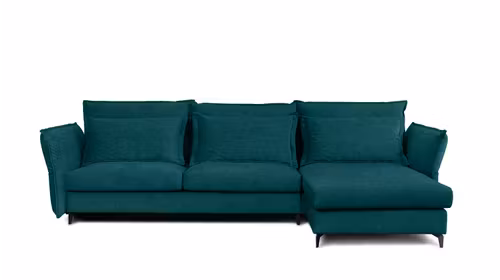 Canapea de colt extensibila Eva Boston Turquoise S2, dreapta