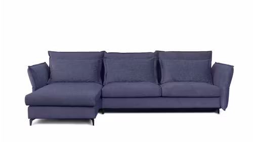 Canapea de colt extensibila Eva Kingston Denim Blue S2, stanga