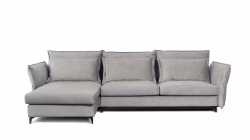 Canapea de colt extensibila Eva Kingston Light Grey S2, stanga