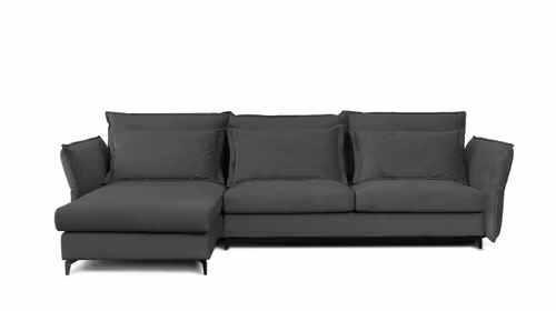 Canapea de colt extensibila Eva Piano Grey S2, stanga