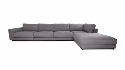 Canapea de colt High End textil Yelda Light Grey, dreapta