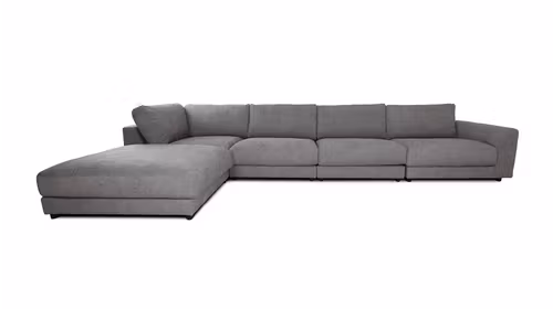 Canapea de colt High End textil Yelda Light Grey, stanga