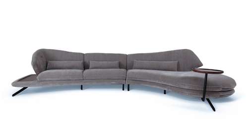 Canapea de colt Hug textil Gri, dreapta