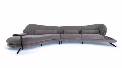 Canapea de colt Hug textil Gri, stanga