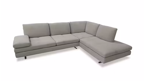 Canapea de colt Luna, sezlong dreapta, microfibra Berlin Light Grey