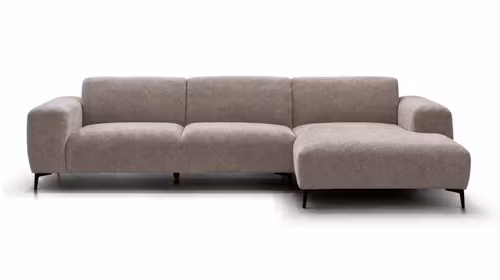 Canapea de colt Malmo textil Toro Greige, cu sezlong dreapta si dimensiuni 306 x 160 x H 78 cm. Ideala pentru livinguri moderne.