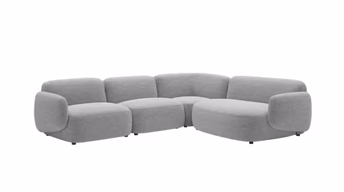 Canapea de colt modulara Fresco Bouclee Smoke Grey, dreapta