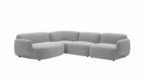 Canapea de colt modulara Fresco Bouclee Smoke Grey, stanga