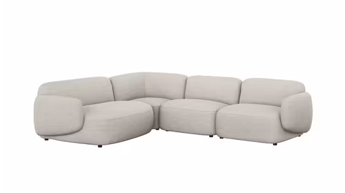 Canapea de colt modulara Fresco textil Nathan Ginger, stanga