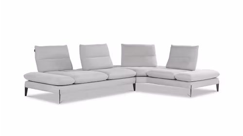 Canapea de colt Monnalisa 3 locuri microfibra Berlin Light Grey, dreapta
