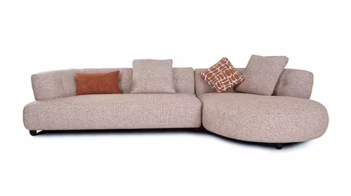 Canapea de colt Spencer textil Beige, perne incluse, dreapta