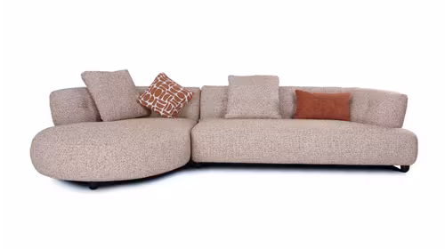 Canapea de colt Spencer textil Beige, perne incluse, stanga