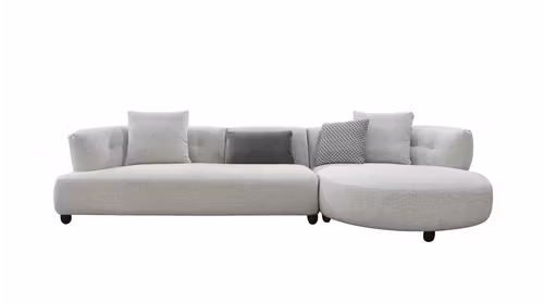 Canapea de colt Spencer textil Milan Grey, perne incluse, dreapta
