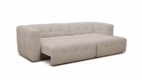 Canapea extensibila electrica Santino textil Bibury Taupe, sezlong dreapta