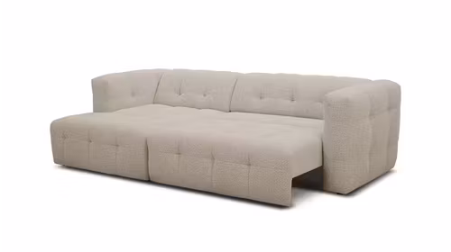 Canapea extensibila electrica Santino textil Bibury Taupe, sezlong stanga