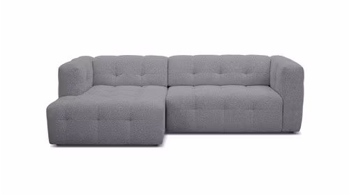 Canapea extensibila electrica Santino textil Summer Dark Gray, sezlong stanga