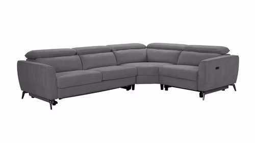Canapea extensibila Locke cu recliner electric, textil Sutton Grey, dreapta