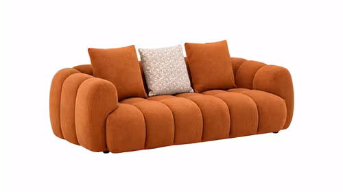 Canapea liniara 2 locuri Isotta textil Rhein Orange