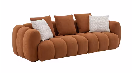 Canapea liniara 3 locuri Isotta textil Rhein Orange