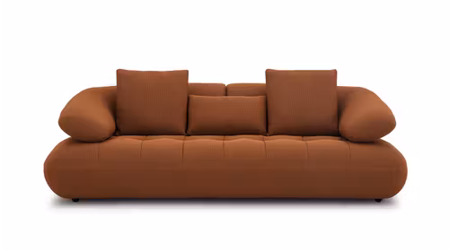 Canapea liniara 3 locuri Memo textil Waffle Orange