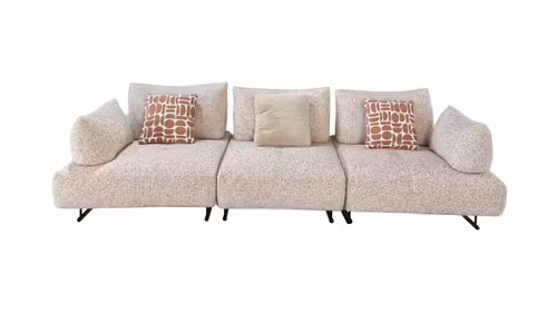 Canapea liniara 3 locuri Paige textil Maro deschis